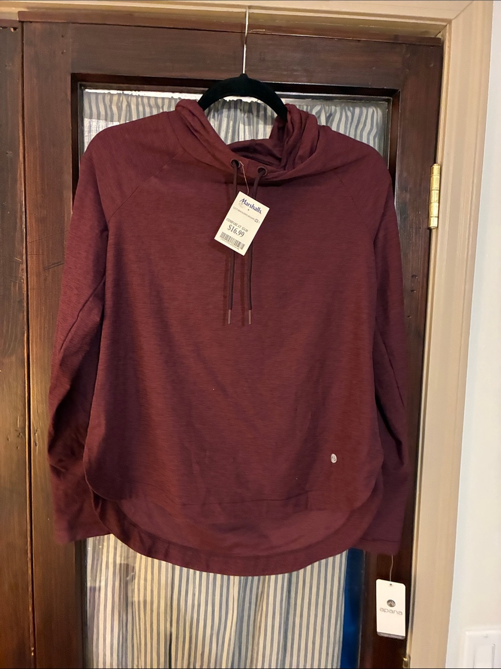 Apana Burgundy Hooded Skater Pullover